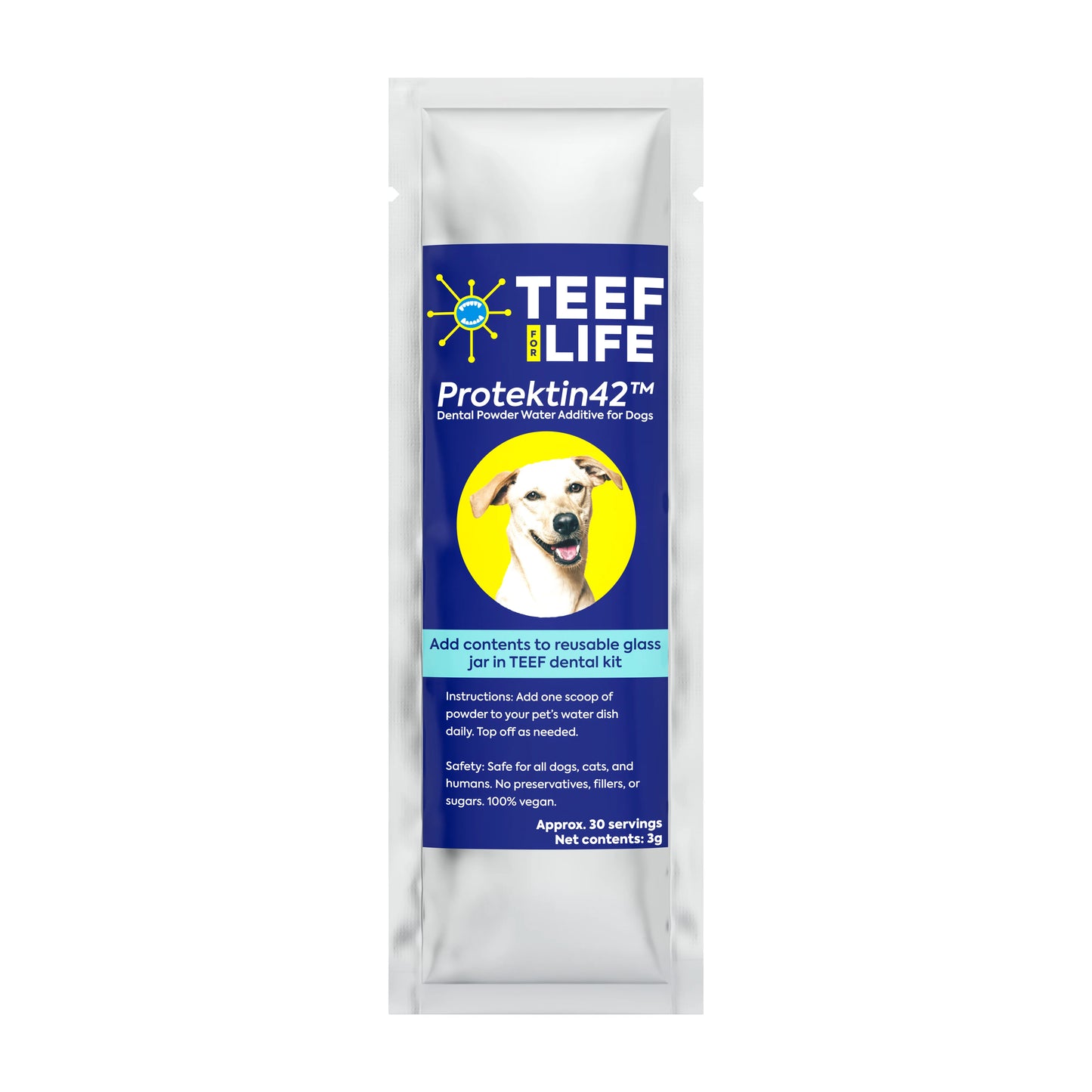 Teef! Protektin42 Prebiotic Dental Powder Dog Water Additive 3g