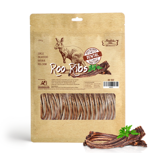 Absolute Bites Single Ingredient Air Dried Treats for Dog - Roo Ribs (250g)