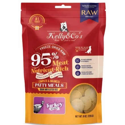 Kelly & Co's Patty Meals Turkey for Dogs 226g x 2 Packets