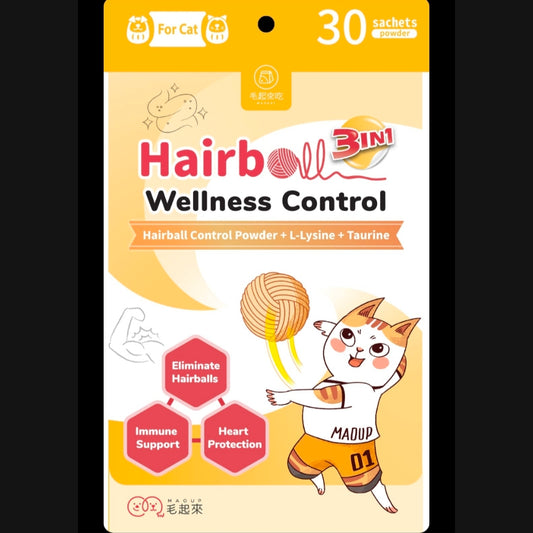 MAOUP 3-IN-1 Hairball Wellness Control for Cats - 30 sachets