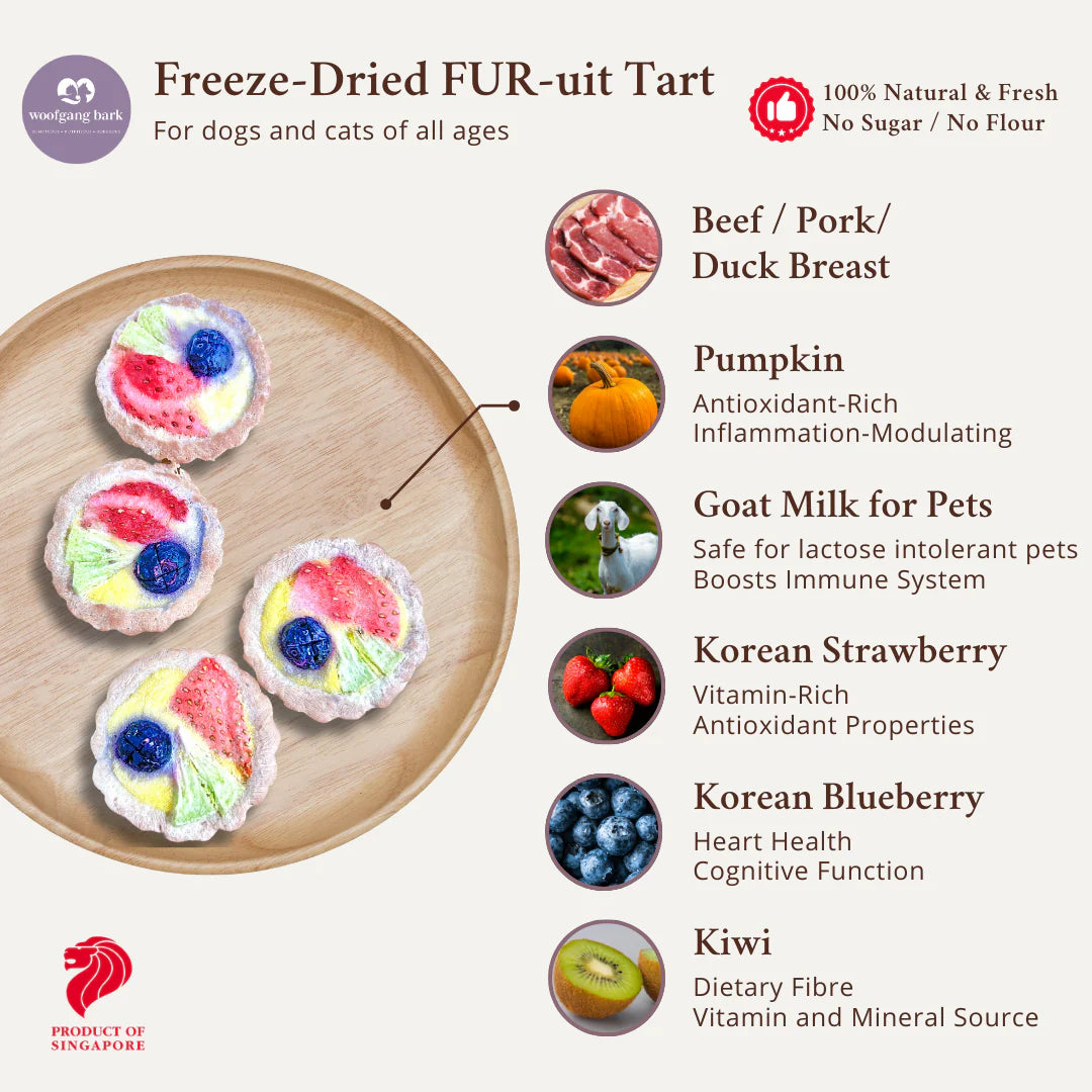 Woofgang Bark Freeze Dried FUR-uit Tarts for Pet