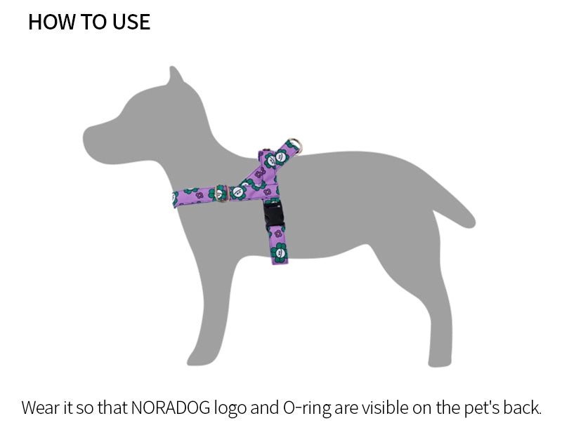 NORADOG Easy Harness - Mr Clover (Purple)