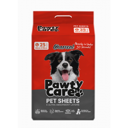 Pawty Care Charcoal Pet Sheets Large 25pcs (60 x 90cm) - *2 for the price of 1*