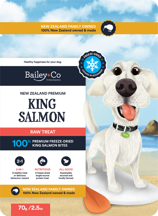 Bailey & Co New Zealand Premium King Salmon Raw Treat for Dog 70g