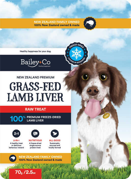 Bailey & Co New Zealand Premium Grass Fed Lamb Liver Treat for Dogs 70g