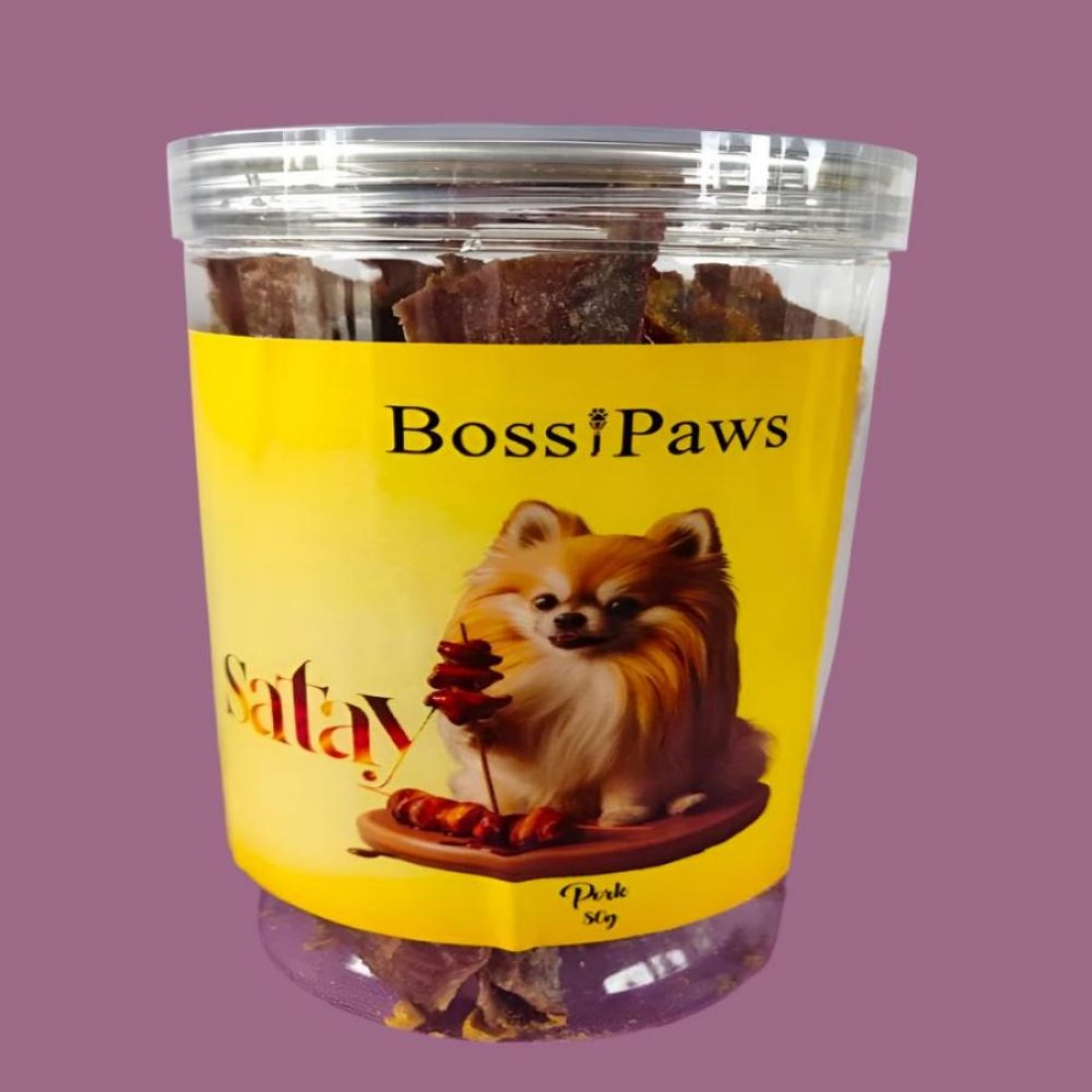 Bossipaws Dehydrated Pork Satay Treat for Dogs 80g