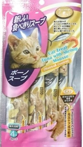 Pet Village Cat Treat Tuna with Shrimp Mousse (Hairball Control) 14g x 4