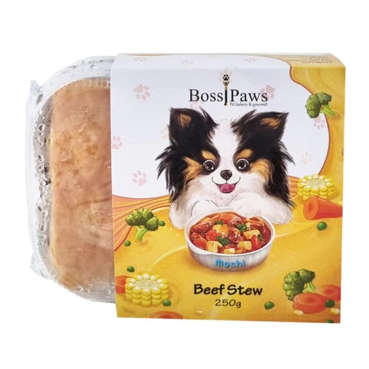 BossiPaws Stew Beef Frozen Dog Treats 250g