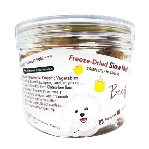 BossiPaws Freeze-Dried Dim Sum Siew Mai Beef Grain-Free Dog Treats 50g