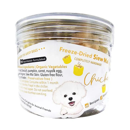 BossiPaws Freeze-Dried Dim Sum Siew Mai Chicken Grain-Free Dog Treats 50g