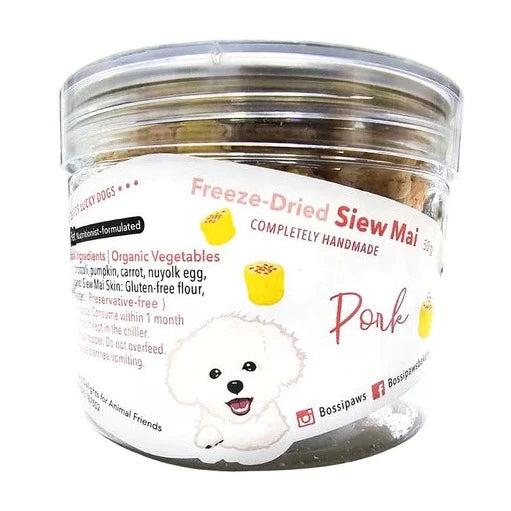 BossiPaws Freeze-Dried Dim Sum Siew Mai Pork Grain-Free Dog Treats 50g