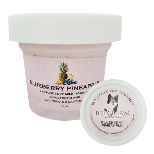 BossiPaws Ice-cream Blueberry and Pineapple Frozen Dog Treat 200ml