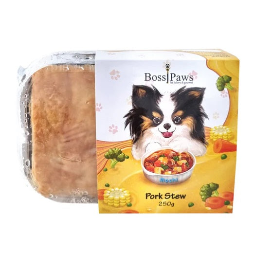 BossiPaws Stew Pork Frozen Dog Treats 250g