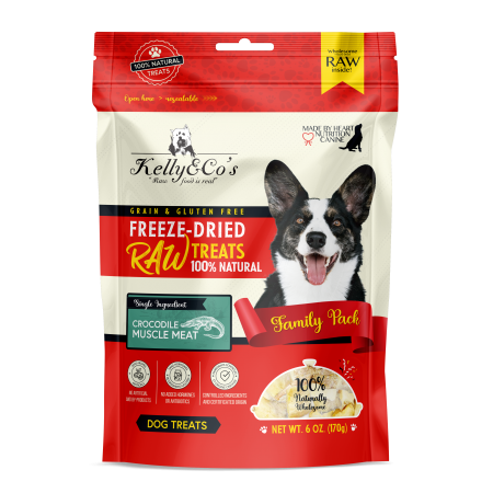 Kelly & Co's Single Ingredient Freeze-Dried Raw Crocodile Muscle Meat Treats for Cats & Dogs 170g