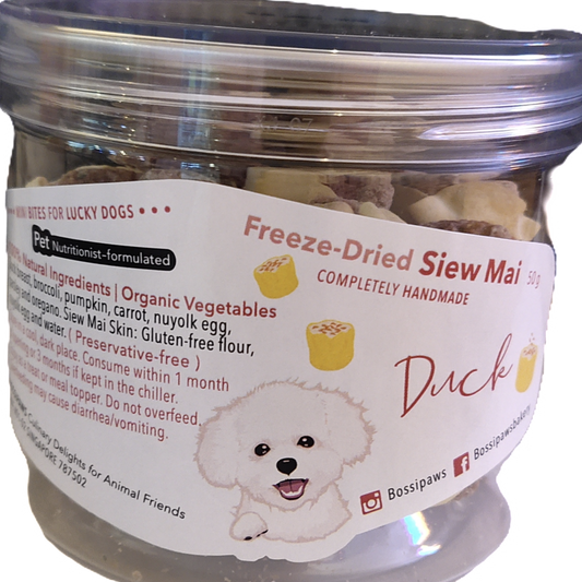 BossiPaws Freeze-Dried Dim Sum Siew Mai Duck Grain-Free Dog Treats 50g